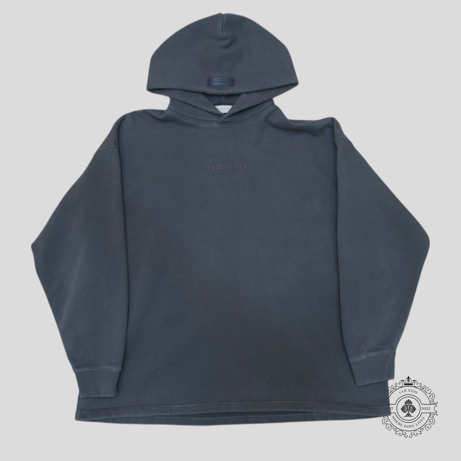 Fear of God Essentials Relaxed Hoodie in Off Black - Preowned