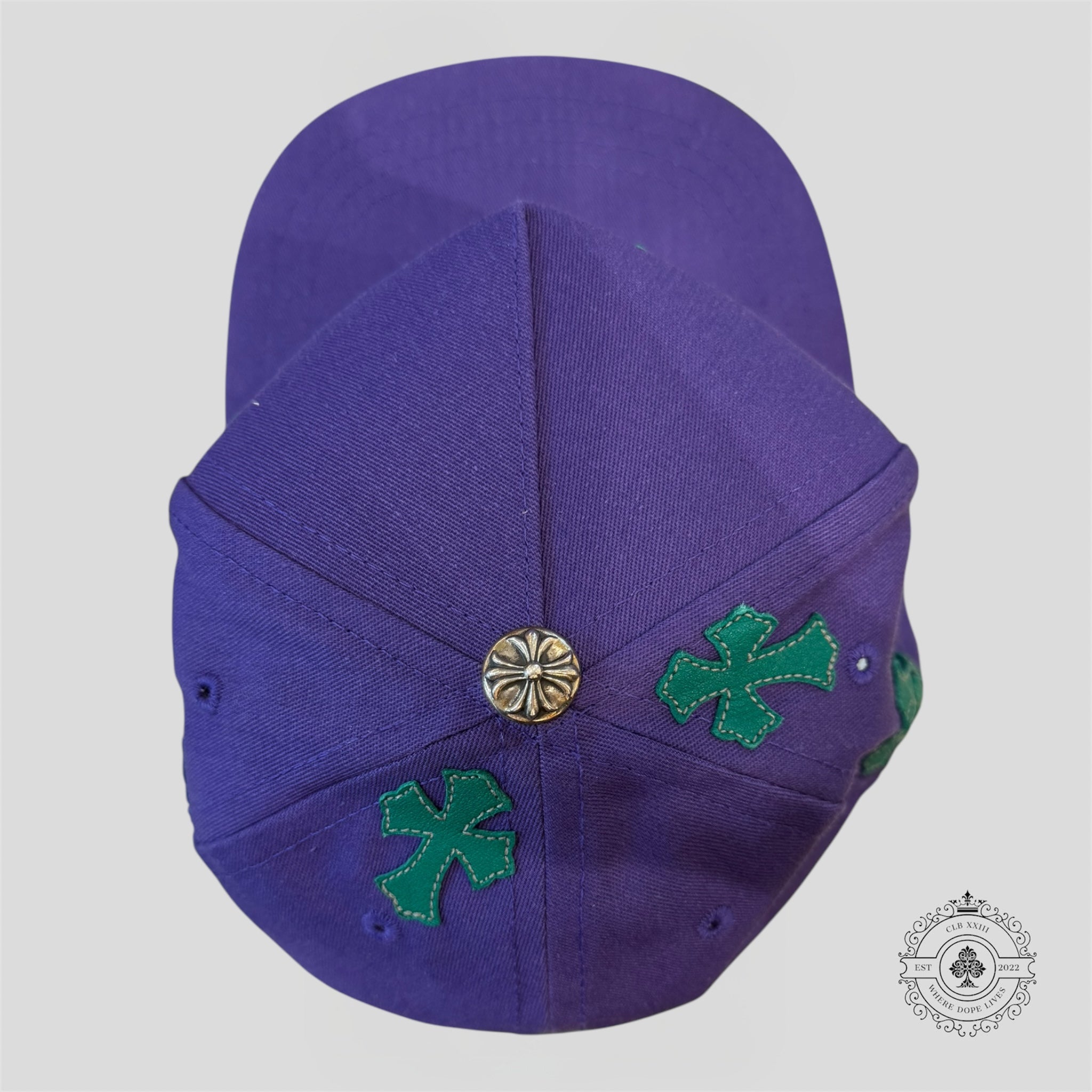 Chrome Hearts Cross Patch Hat in Purple / Green