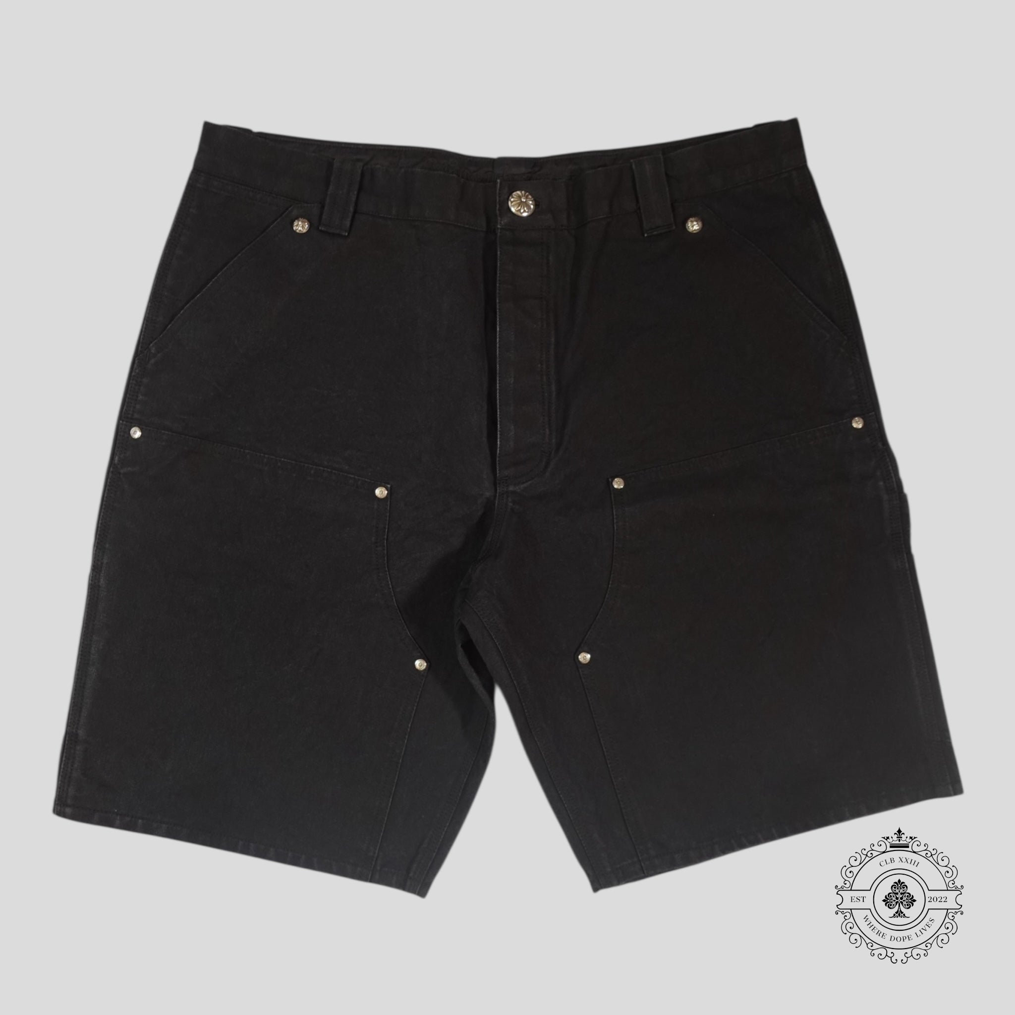 Chrome Hearts 13 Cross Patch Carpenter Shorts in Black