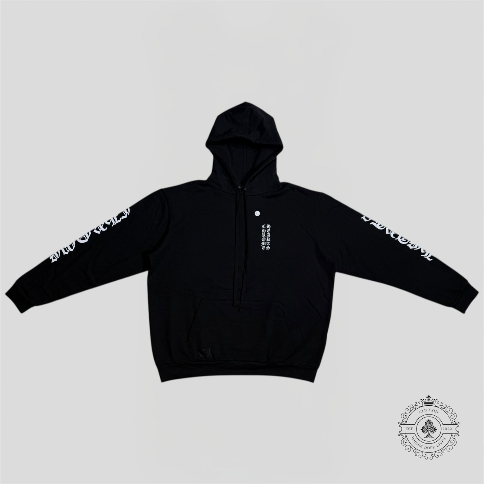 Chrome Hearts Vertical Logo Hoodie in Black