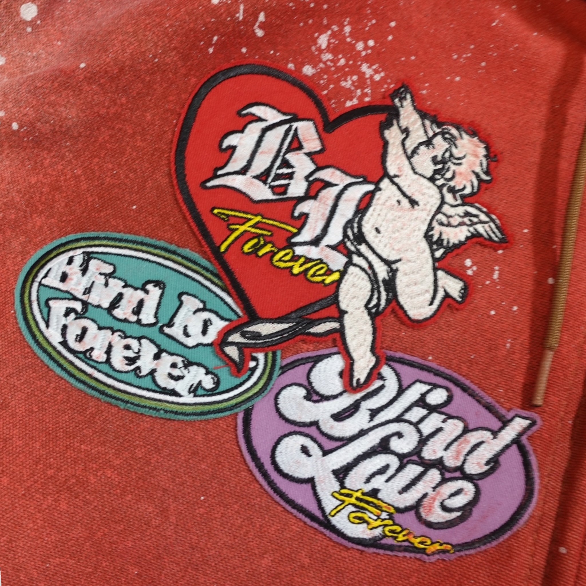 Blind Love Patchwork Carhartt Work Jacket in Red