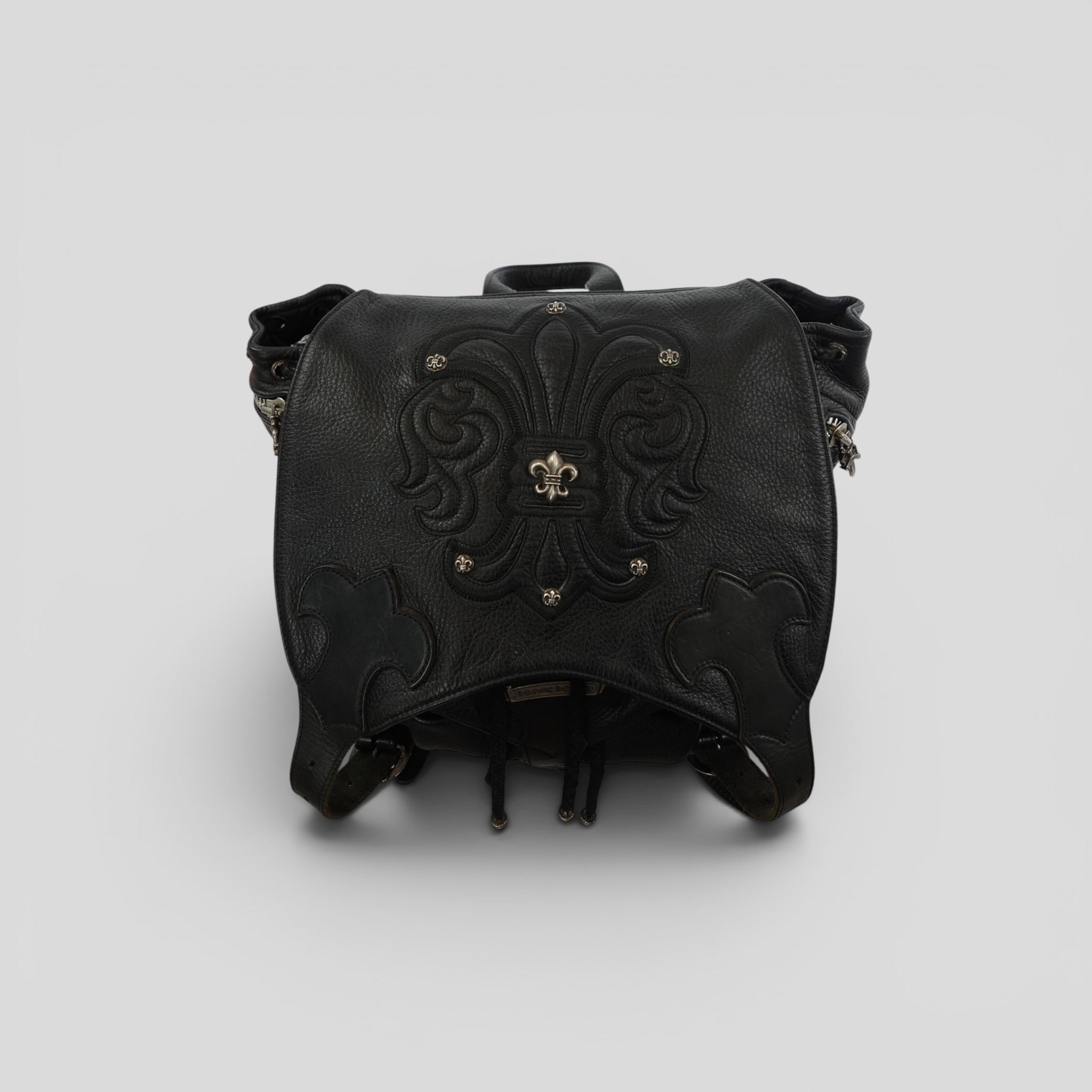 Chrome Hearts Fleur Patch Leather Gunslinger Backpack
