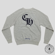 Chrome Hearts Women's Triple Cross CH Flocked Crewneck in Grey