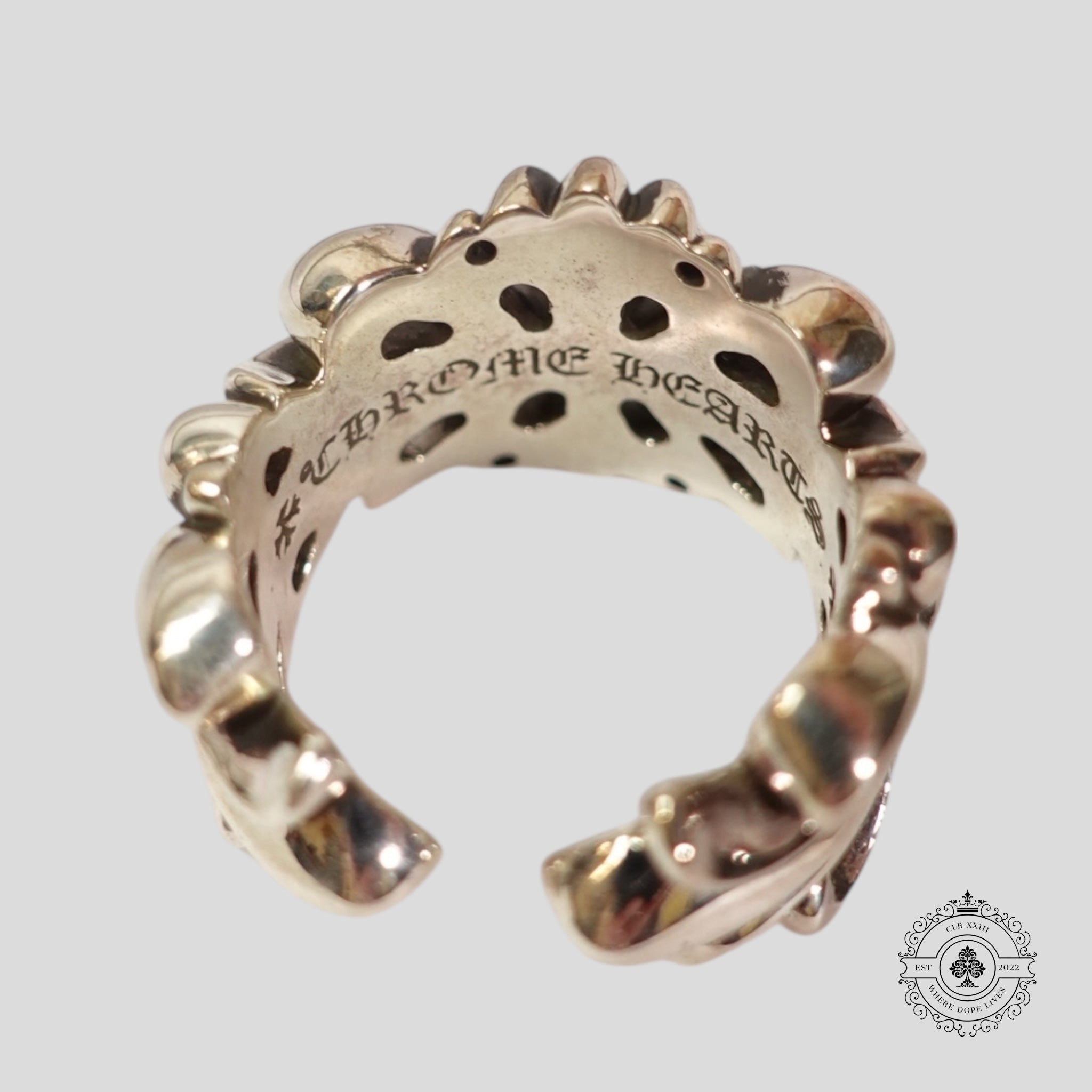 Chrome Hearts Double Floral Ring in Silver