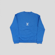 CLB XXIII Louis Vuitton Amen Breaks blue cotton crewneck sweatshirt with white logo detail on the back