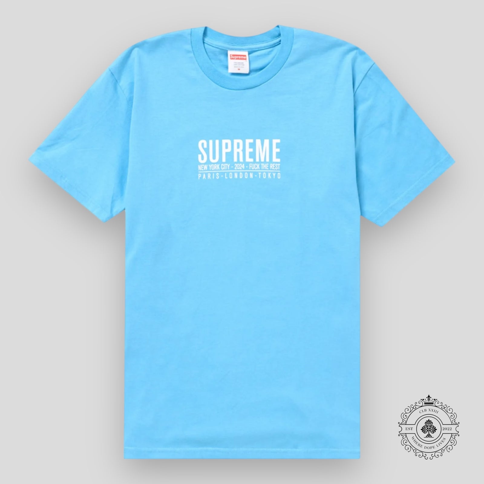 Supreme Paris Tee in Bright Blue