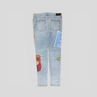 Amiri Playboy Magazine Skinny Jeans in Light Wash