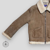 Ralph Lauren Purple Label Zip Up Shearling Coat in Brown