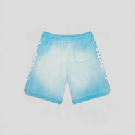 CLB XXIII Godspeed CourtSide cotton shorts in cloud blue with white side panel detailing and a back pocket.