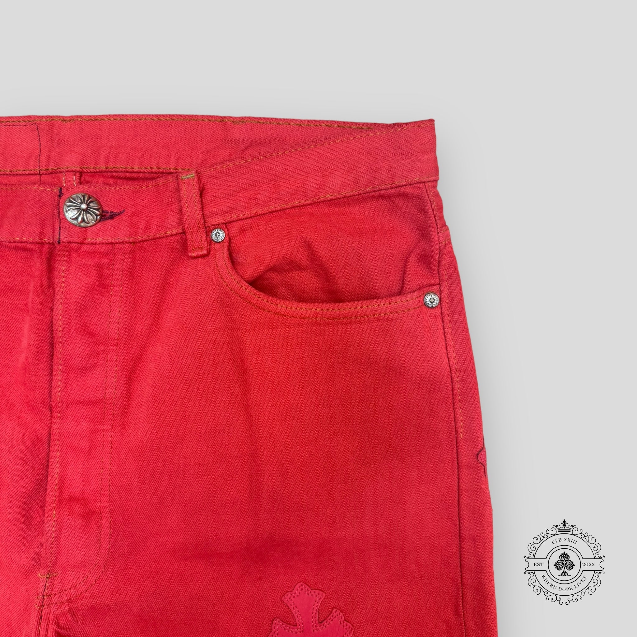 Chrome Hearts Red Cross Patch Jeans