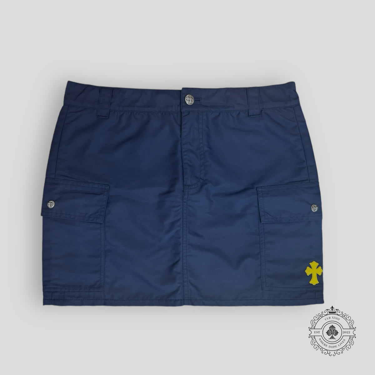 Chrome Hearts Nylon Cargo Skirt in Navy