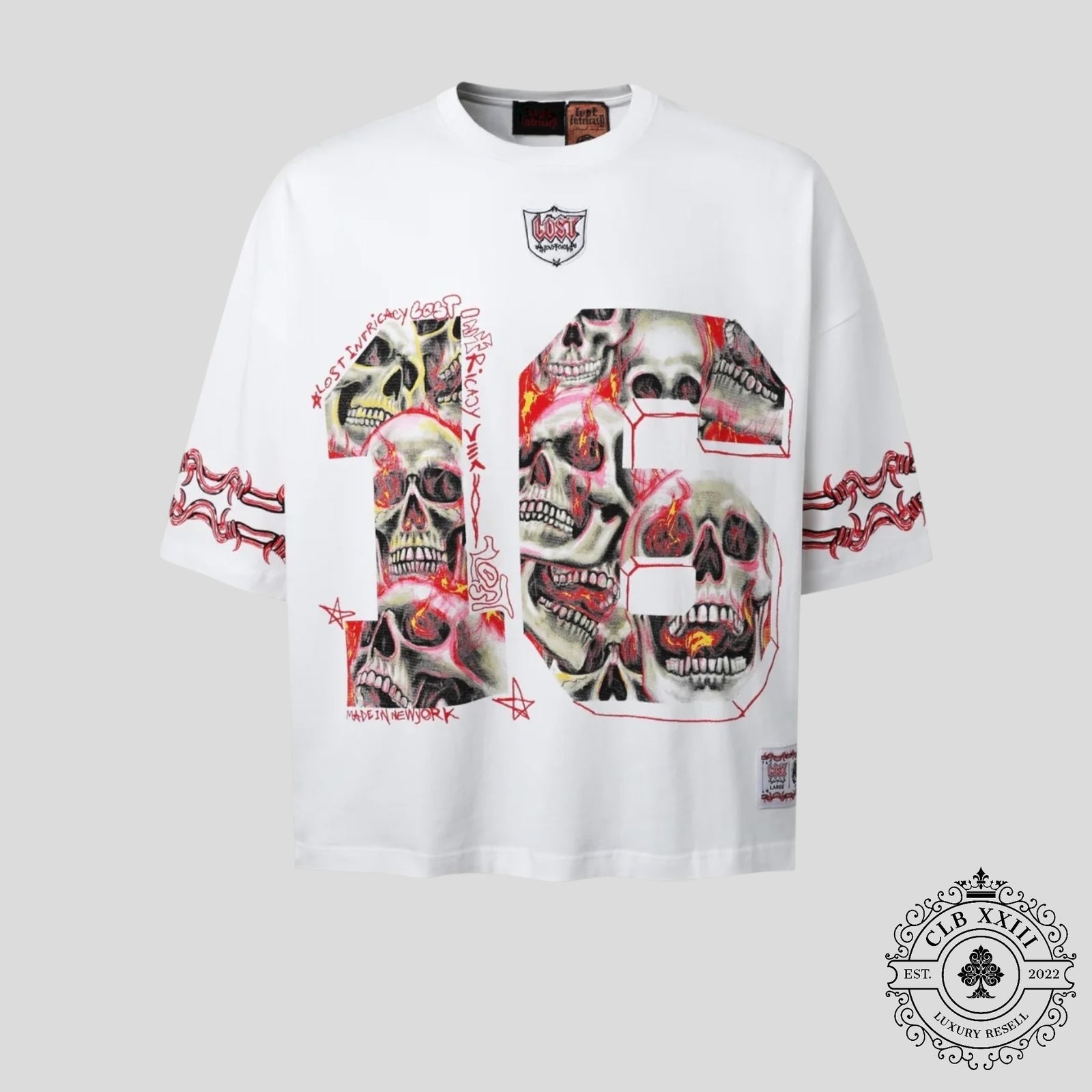 Lost Intricacy Football Jersey in White