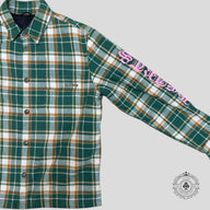 Chrome Hearts Padded Flannel in Green/Pink