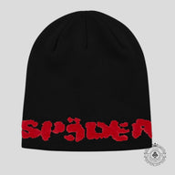 SP5DER Black Fuzzy Logo Mohair Beanie