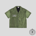 Triple Sevens Nylon Button Up Shirt in Green