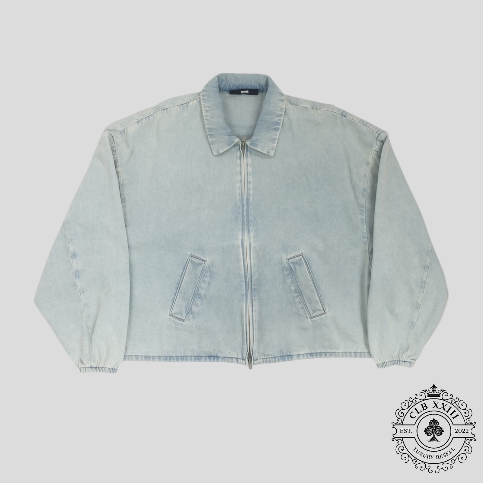 Fear of God Essential Denim Jacket in Light Wash
