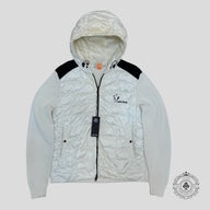 Moncler Padded Front Waffle Knit Jacket in Cream