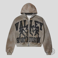 Vale Forever Friday Zip Up Hoodie in Grey