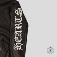 Chrome Hearts Leather Zip Up Hoodie in Black