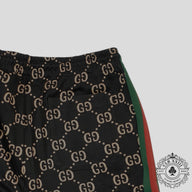 Gucci GG Jacquard Track Pants in Black/Brown