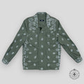 Amiri Bleached Bandana Overshirt in Olive Green