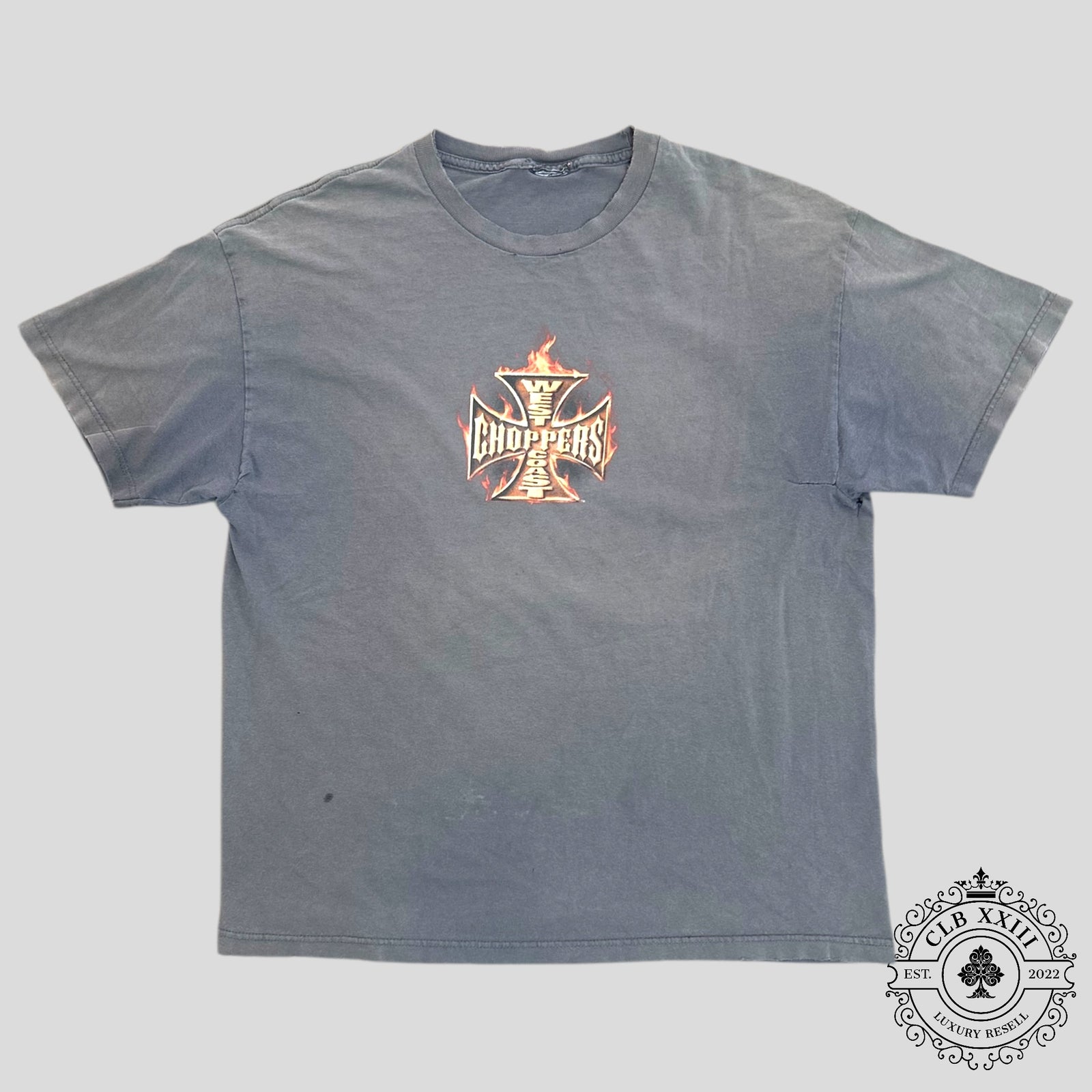 West Coast Choppers Vintage Long Beach Tee in Grey