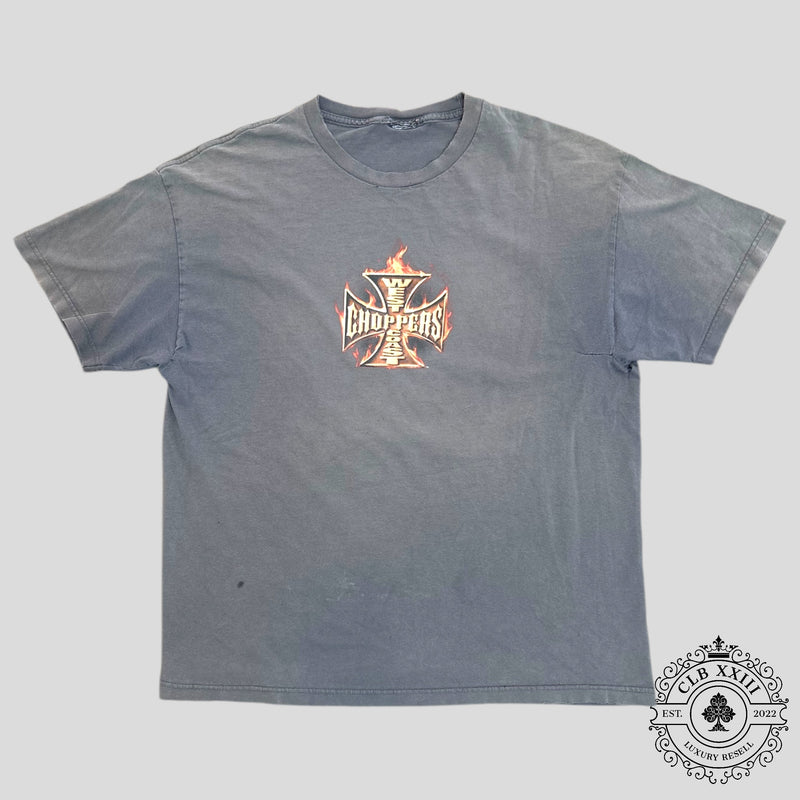 West Coast Choppers Vintage Long Beach Tee in Grey