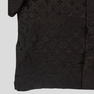 Louis Vuitton Monogram Moire Jacquard Silk Shirt in Black