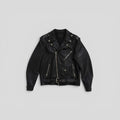 Laer Leather Biker Jacket in Black