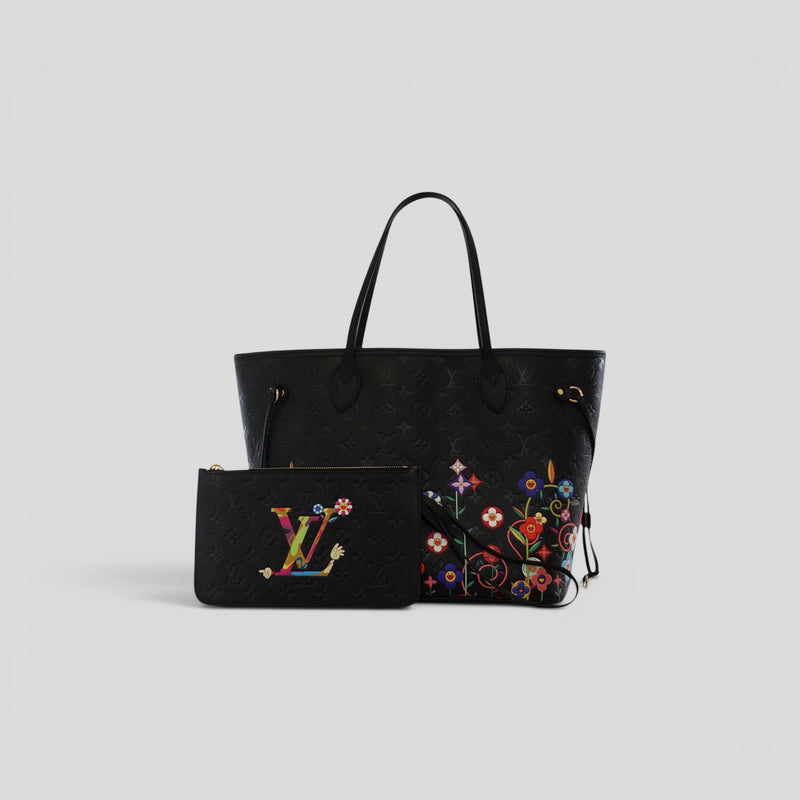 Louis Vuitton x Takashi Murakami Neverfull MM in Black