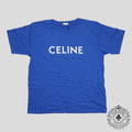 Celine Homme Logo Tee in Blue
