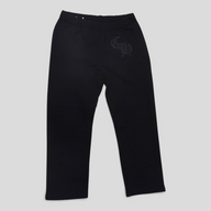 CLB XXIII black Chrome Hearts Seven-11 cotton sweatpants with subtle gothic logo embroidery on the hip