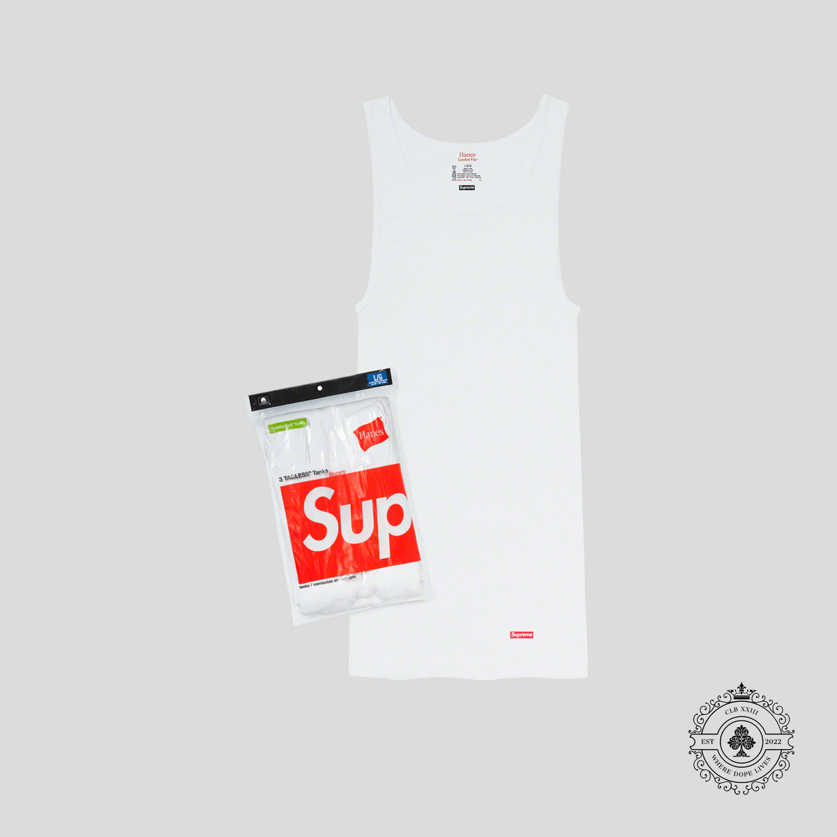 Supreme Tank Tops 3-Pack in White
