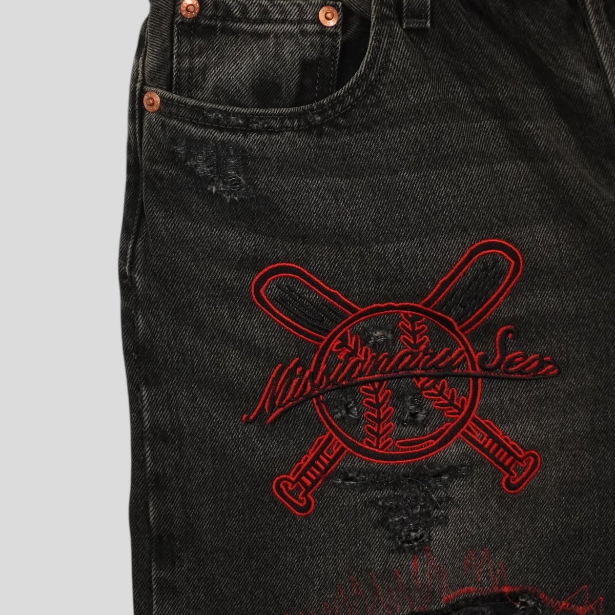 Blind Love Missionary Sex Mary Leather Patchwork Denim