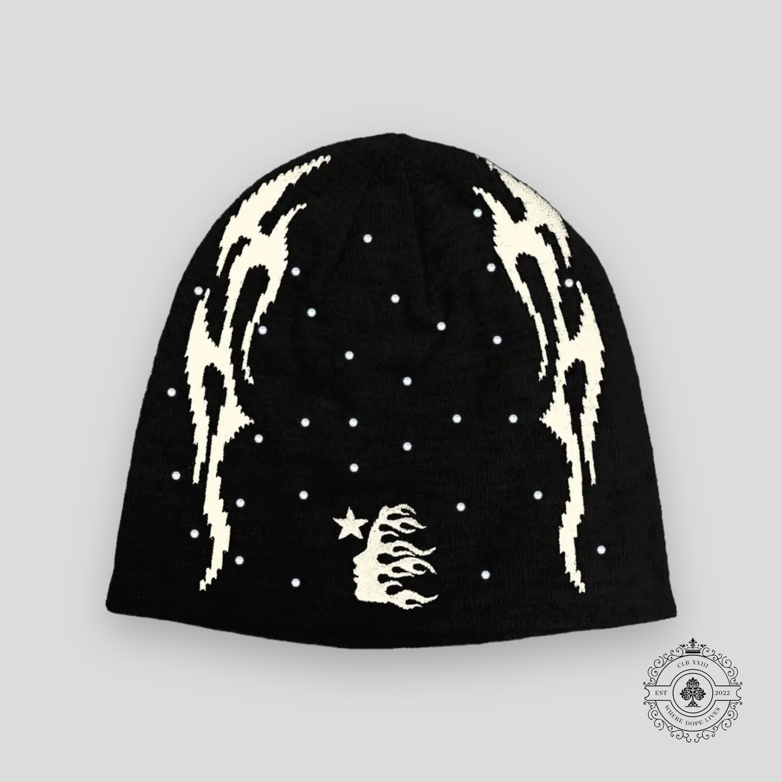 Hellstar Flame Beanie in Black