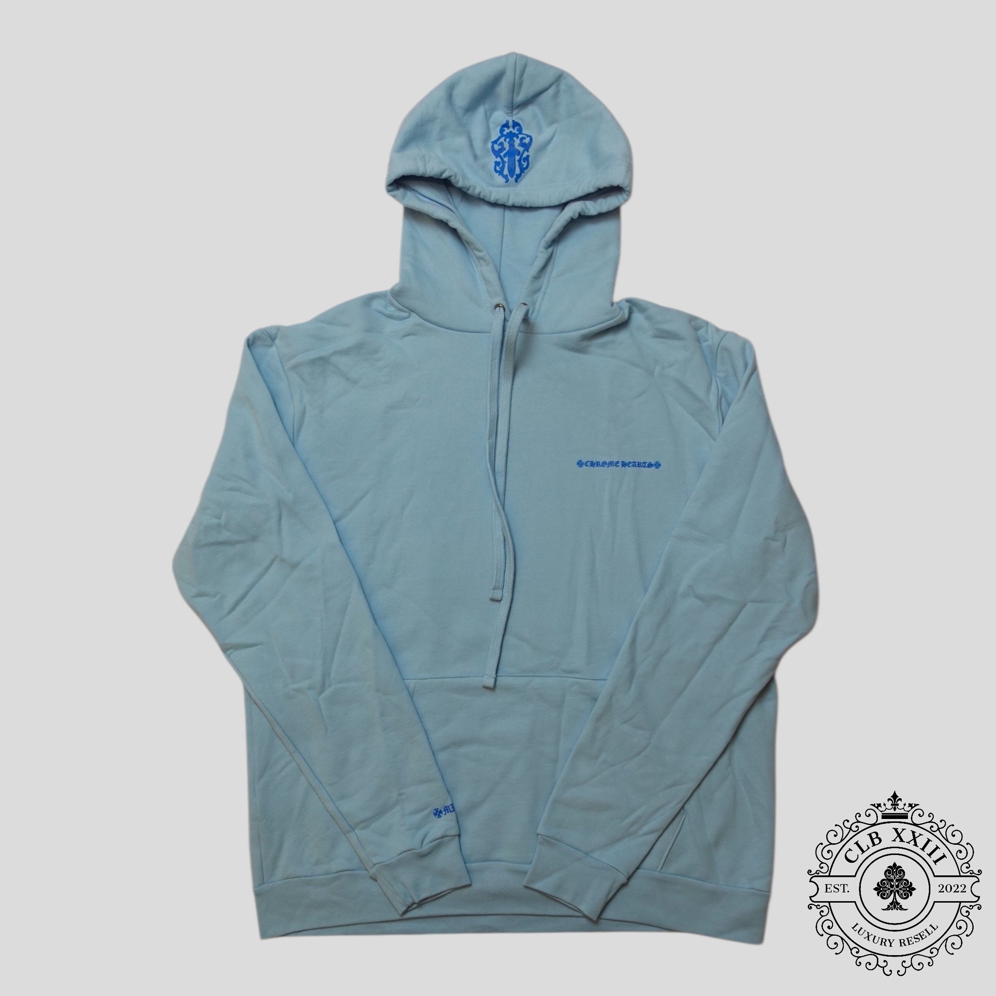 Chrome Hearts Art Basel Vine Dagger Hoodie in Baby Blue
