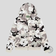 Denim Tears Camo Cotton Wreath Zip Up in Snow