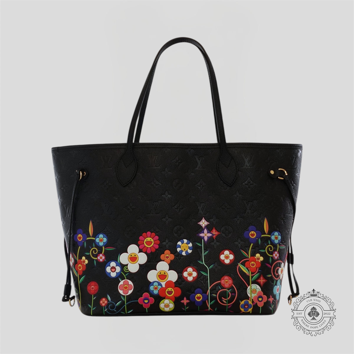 Louis Vuitton x Takashi Murakami Neverfull MM in Black