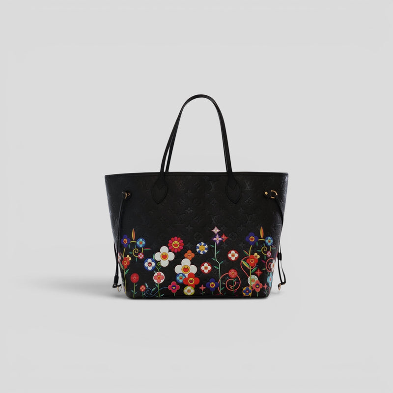 Louis Vuitton x Takashi Murakami Neverfull MM in Black