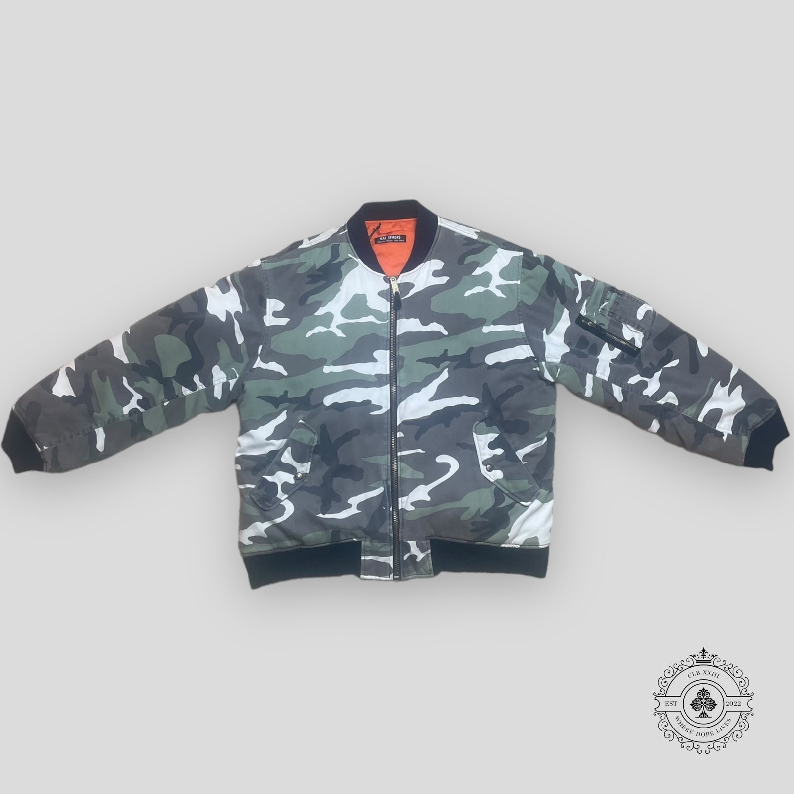 Raf Simons Riot Riot Riot Jacket in Snow Camo