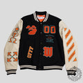 Off White Alien SS22 Varsity Jacket in Black/Orange