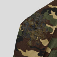 Chrome Hearts Vintage Cross Patch Thermal Zip Up Hoodie