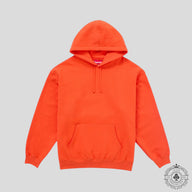 Supreme Satin Applique Hooded Sweatshirt in Bright Orange