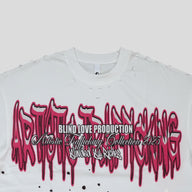 Blind Love Artistic Trafficking T-Shirt in White/Pink