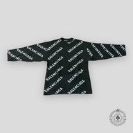 Balenciaga All Over Logo Sweater in Khaki