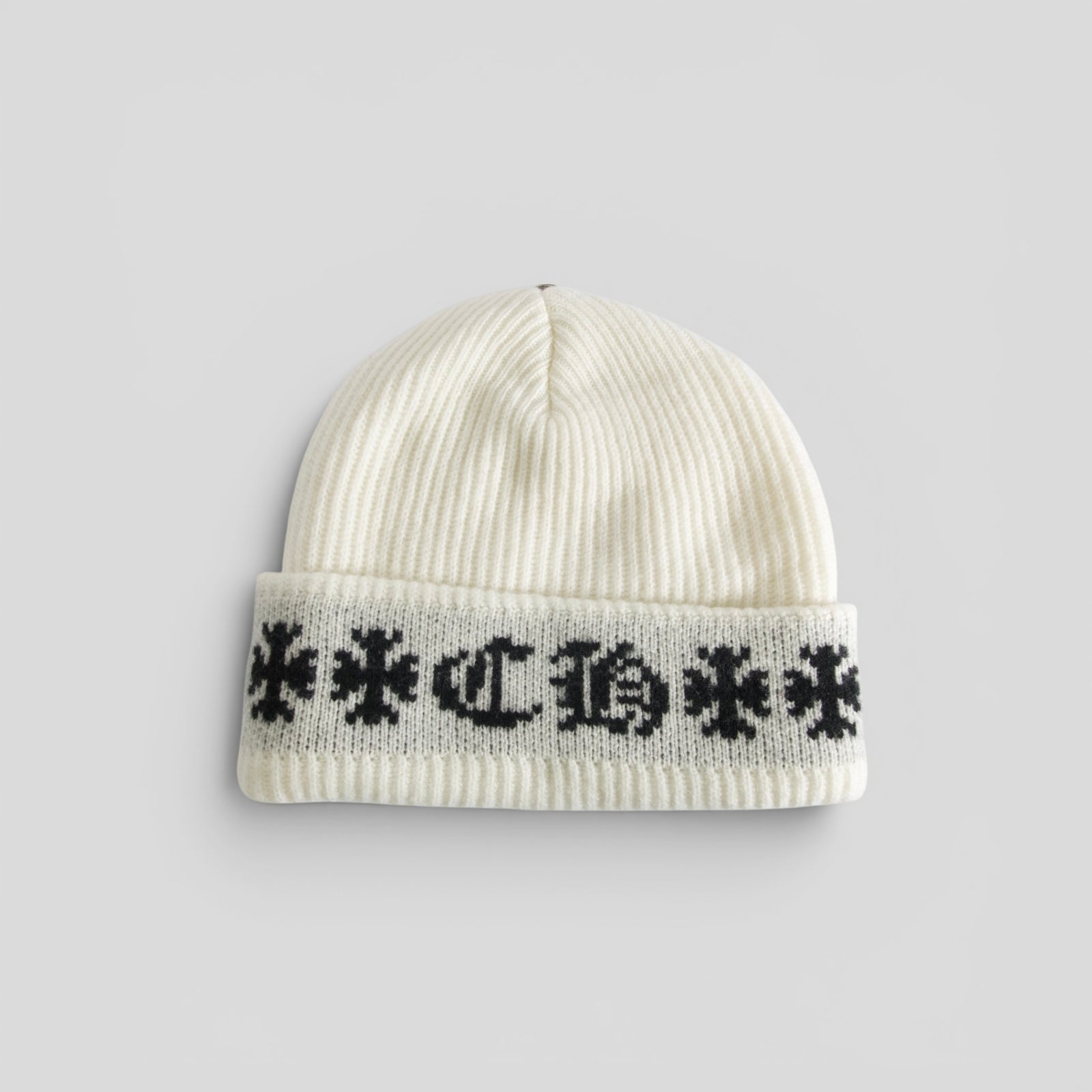 Chrome Hearts Big Daddy Cashmere Beanie in White