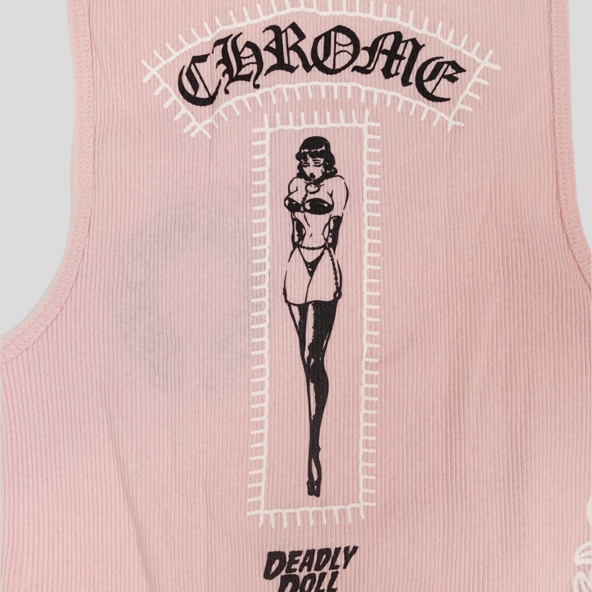 Chrome Hearts Art Basel Deadly Doll Tank in Light Pink