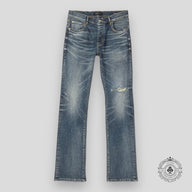 Purple Brand 1 Year Fade Flare Denim Jeans in Dark Indigo