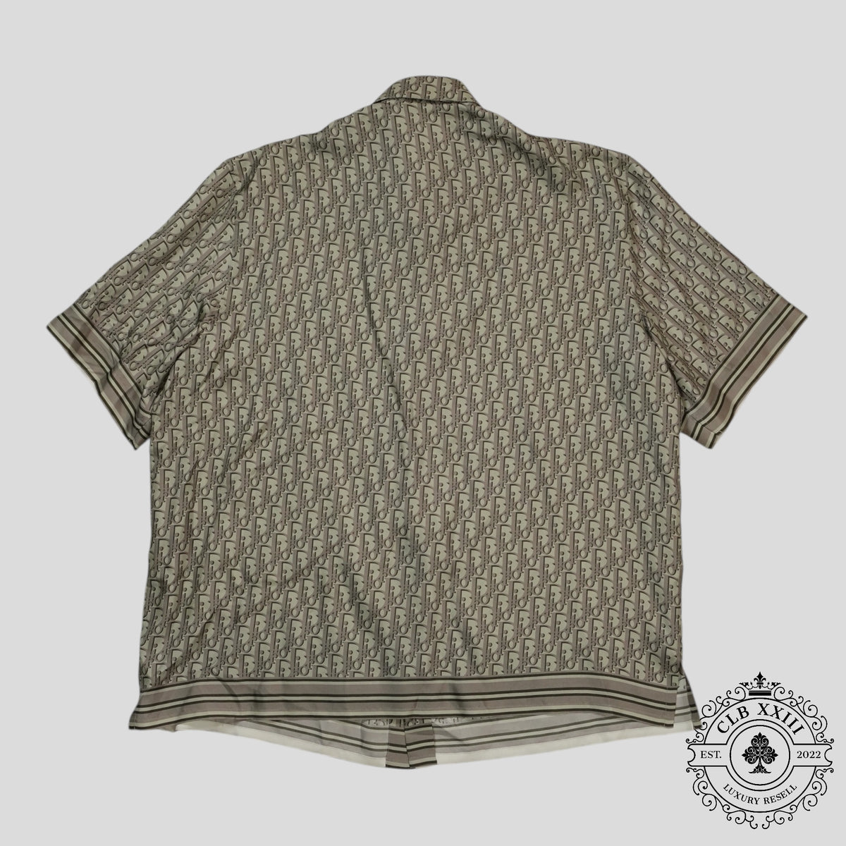 Dior Oblique Button Up Silk Shirt in Green