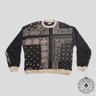 Kapital Nylon Back Bandana Crewneck in Blue